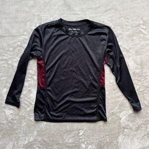 Youth Real Essentials Black/Red Long Sleeve Active Performance Shirt Boys S